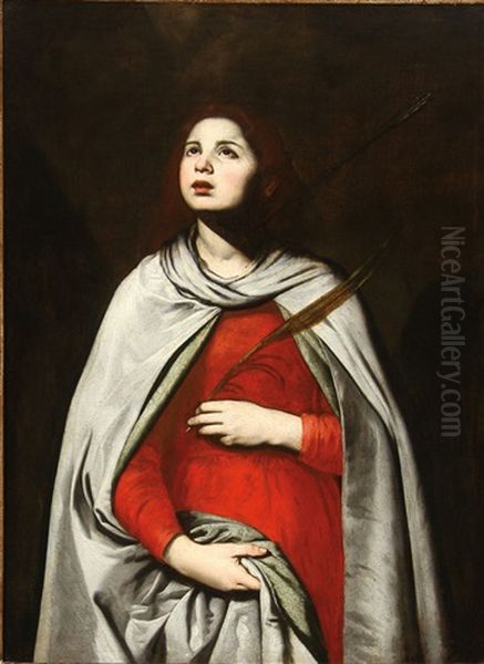 Saint Agnes Oil Painting by Francesco de Rosa