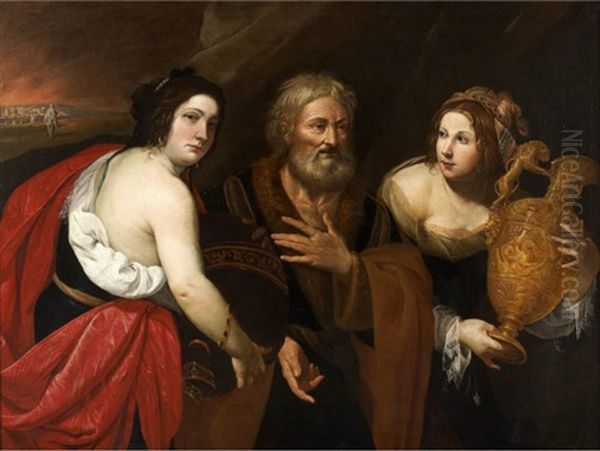 Loth Et Ses Filles Oil Painting by Francesco de Rosa