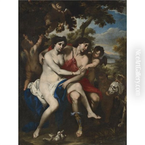 Venus And Adonis by Francesco de Rosa