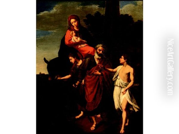 Flight Into Egypt Oil Painting by Francesco de Rosa