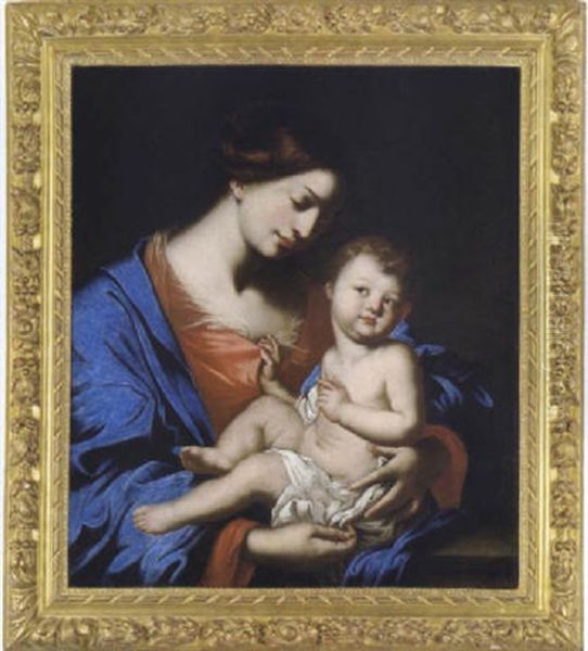 Madonna Con Bambino Oil Painting by Francesco de Rosa