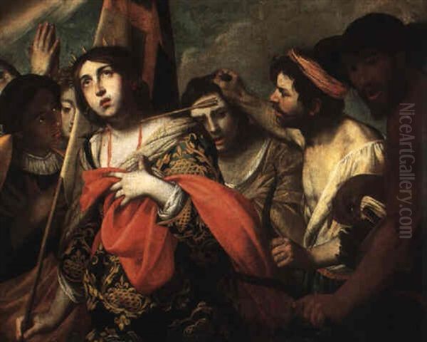 The Martyrdom Of St. Ursula Oil Painting by Francesco de Rosa