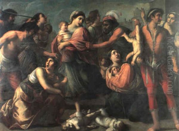 The Massacre Of The Innocents Oil Painting by Francesco de Rosa