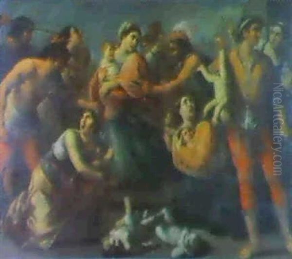 The Massacre Of The Innocents Oil Painting by Francesco de Rosa