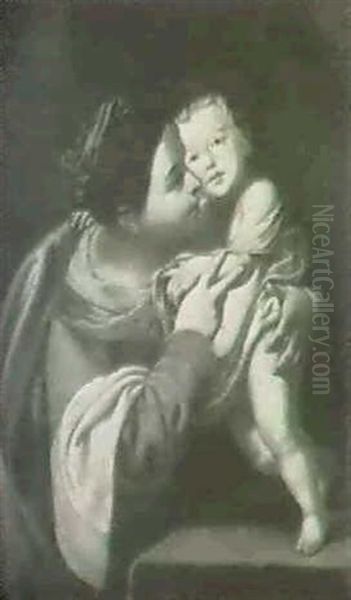 Madonna And Child Oil Painting by Francesco de Rosa