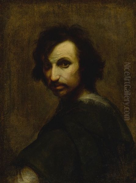 Portrait Of A Man, Half Length Oil Painting by Salvator Rosa