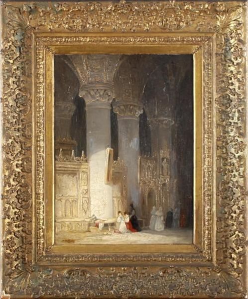 Cathedral Interior Oil Painting by Johannes Bosboom