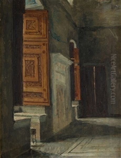 Interior Palaciego Oil Painting by Eduardo Rosales