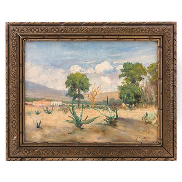 Paisaje Y Hacienda Oil Painting by Ignacio Rosas