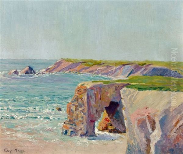 Bords De Mer, Falaise Oil Painting by Guy Rose