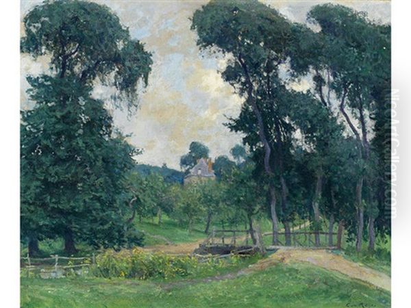 A Normandy Farm Oil Painting by Guy Rose