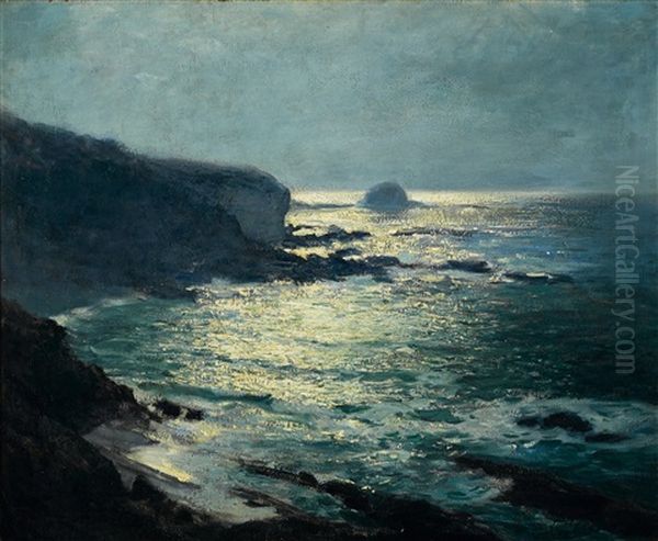 Moonlight - Arch Beach, Laguna Oil Painting by Guy Rose