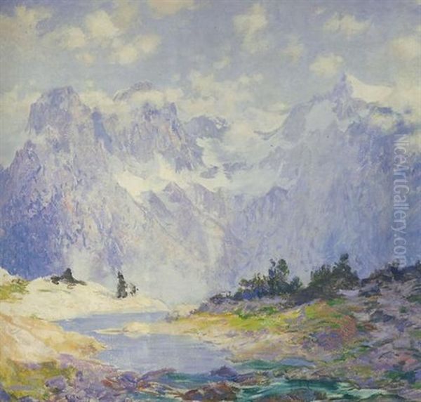 In The High Canadian Rockies Oil Painting by Guy Rose