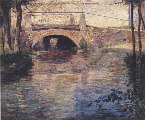 Bridge Over Stream by Guy Rose