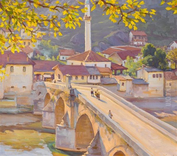 The Bridge, Prizren Oil Painting by Herbert Rose