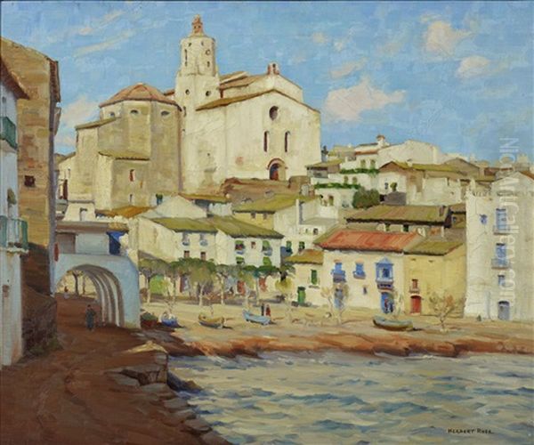 Casagues, Water Front, Spain Oil Painting by Herbert Rose