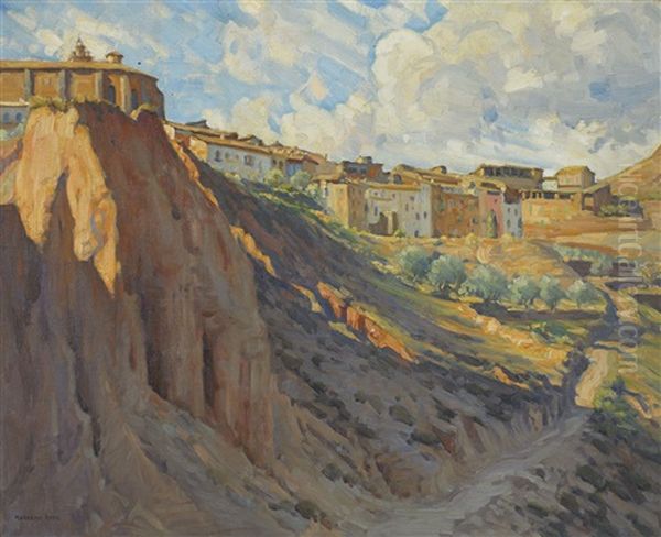 Hilltop Town Oil Painting by Herbert Rose