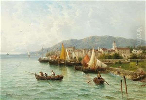 Lovrana Near Fiume Oil Painting by Julius Karl Rose