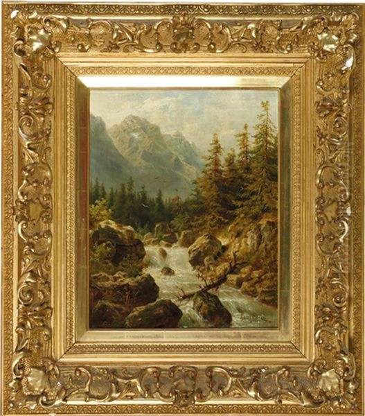 Motiv Aus Wellhorn In Der Schweiz Oil Painting by Julius Karl Rose