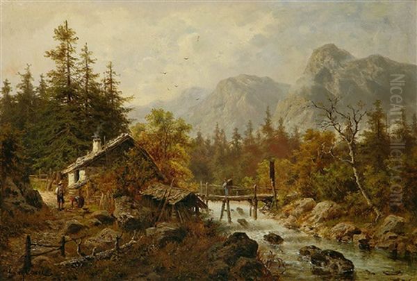 Partie Am Donatiberg In Der Steiermark Oil Painting by Julius Karl Rose