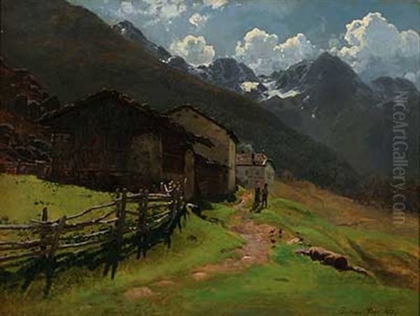 Sommertag Uber Jausenstation Oil Painting by Julius Karl Rose