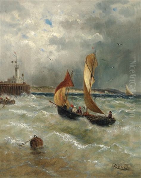 Aufziehendes Gewitter Uber Einem Hafen Oil Painting by Julius Karl Rose