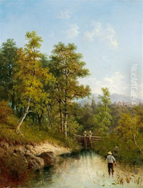 Partie Bei Rojano, Umgebung Fon Triest Oil Painting by Julius Karl Rose