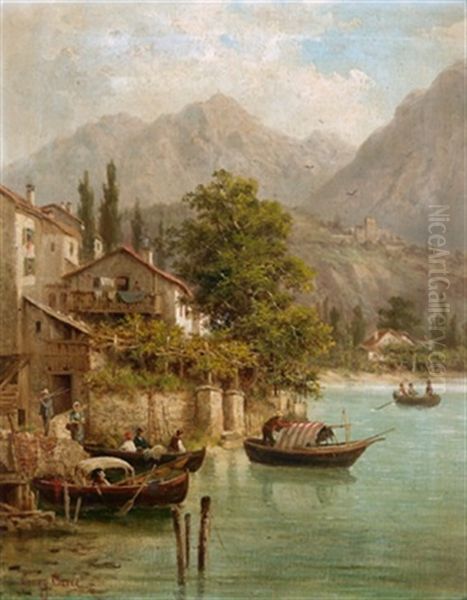 Partie Bei Torbole Am Gardasee Oil Painting by Julius Karl Rose