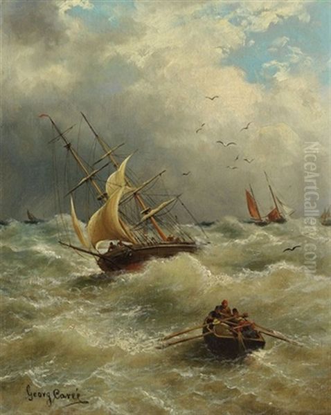 Sturm Im Kanal Oil Painting by Julius Karl Rose