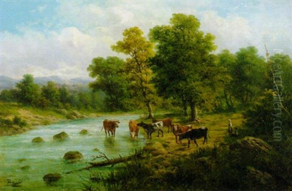 Im Eisacktal Oil Painting by Julius Karl Rose