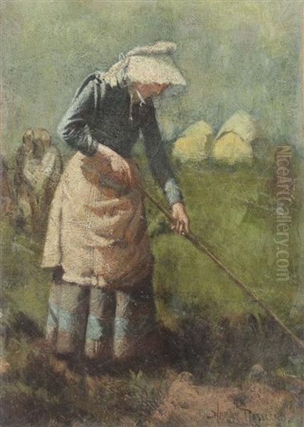 Peapicker In The Field Oil Painting by Harry Herman Roseland