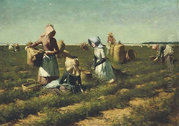 The Peapickers Of Long Island Oil Painting by Harry Herman Roseland