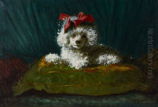 Poodle Oil Painting by Harry Herman Roseland