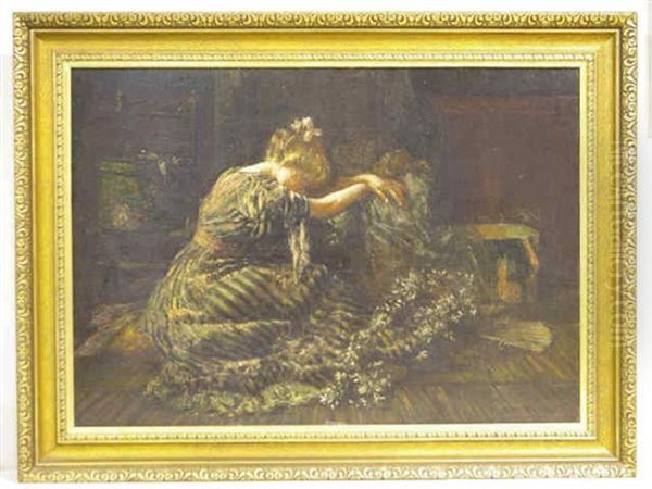 A Grieving Woman Oil Painting by Harry Herman Roseland