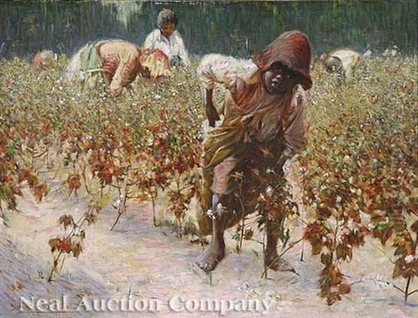 In The Cotton Fields Oil Painting by Harry Herman Roseland