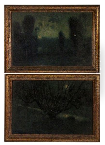 Tree (+ Landscape; 2 Works) Oil Painting by Harry Herman Roseland