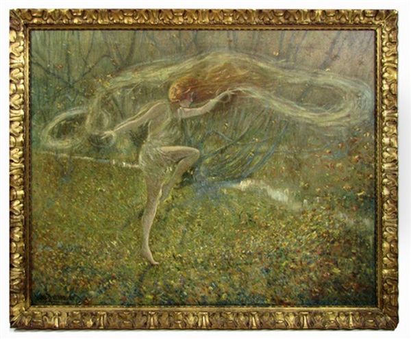 Dance Of The Autumn Leaves Oil Painting by Harry Herman Roseland