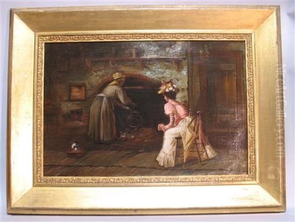 Ladies At The Hearth Oil Painting by Harry Herman Roseland