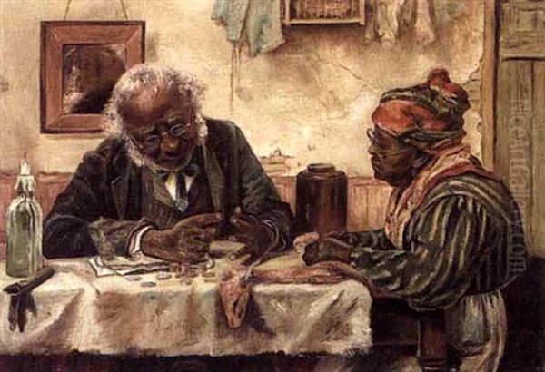 Elderly Black Couple At A Table Oil Painting by Harry Herman Roseland