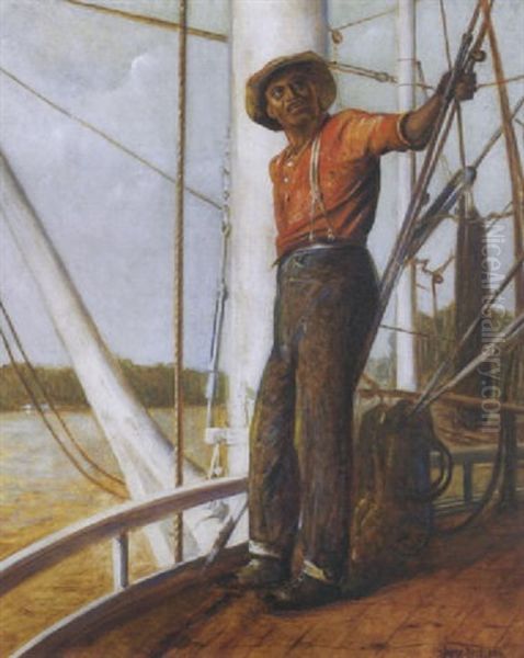 The Deckhand Oil Painting by Harry Herman Roseland