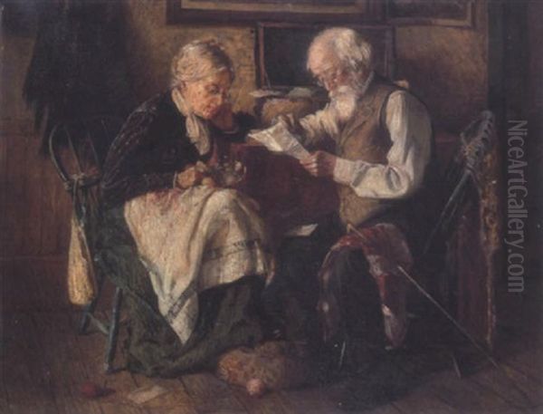 The Letter Oil Painting by Harry Herman Roseland