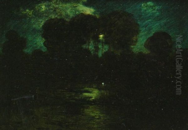 Night In The Swamp Oil Painting by Harry Herman Roseland