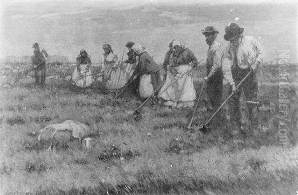 Plowing The Field Oil Painting by Harry Herman Roseland