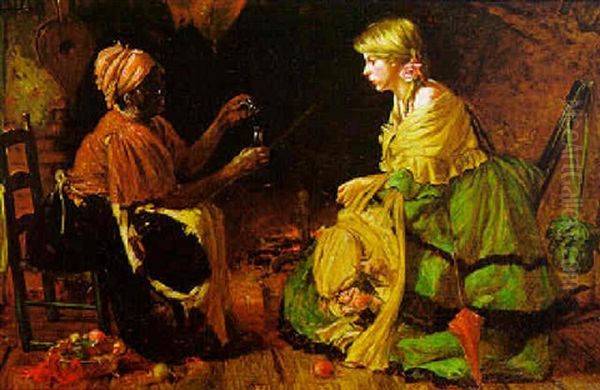 Love Potion Oil Painting by Harry Herman Roseland