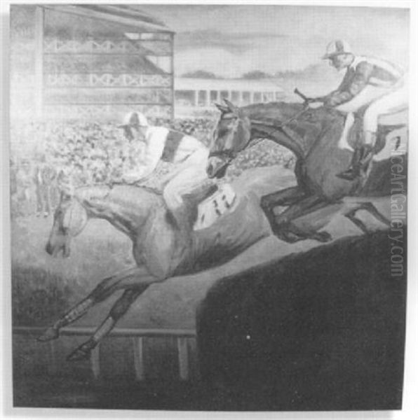 The Steeplechase Oil Painting by Harry Herman Roseland