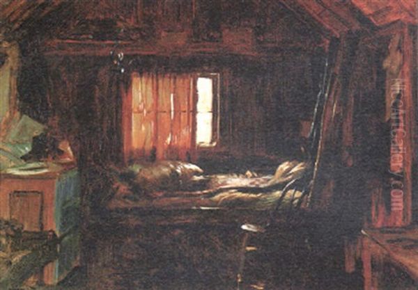 Interior Scene Oil Painting by Harry Herman Roseland