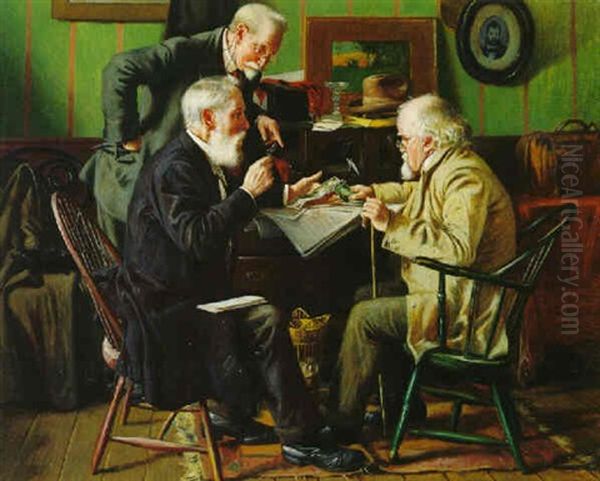 Paying The Mortgage Oil Painting by Harry Herman Roseland