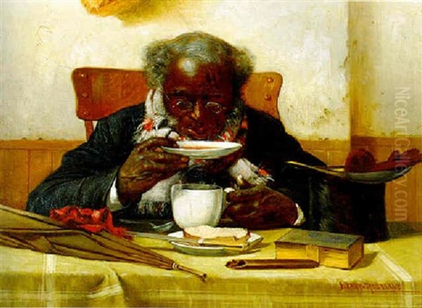 Morning Coffee Oil Painting by Harry Herman Roseland