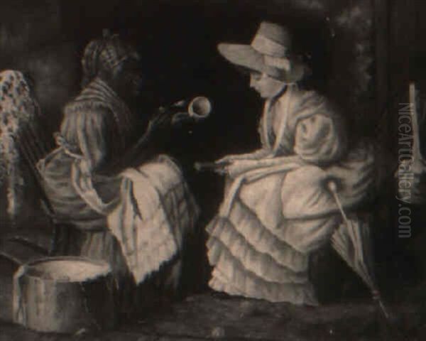 Fortunetelling Scene- Reading The Tea Leaves Oil Painting by Harry Herman Roseland