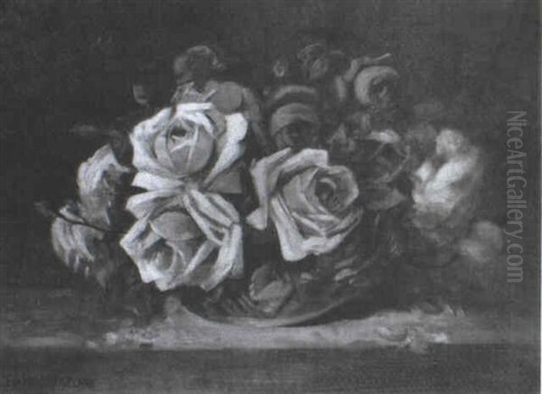 Still Life With Roses Oil Painting by Harry Herman Roseland